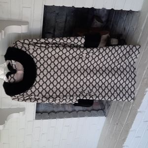 Black/ cream Tyler boe dress with beautiful faux fur cuffs